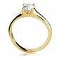 Anel De Ouro 18k Solitário Chic Com Zircônia