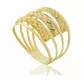 Anel De Ouro 18k Três Aros Diamantados