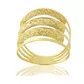 Anel De Ouro 18k Três Aros Diamantados