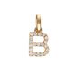 Pingente de Ouro 18k Letra B Com Zircônias 