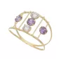 Anel Infantil De Ouro 18k Zircônias Lilas