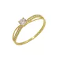 Anel Solitário de Ouro 18k Bella Com Zircônia