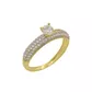 Anel Solitário de Ouro 18k Elegancy Com Zircônias