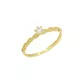 Anel Solitário de Ouro 18k Rapunzel Com Zircônia