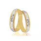 Par De Aliança Casamento De Ouro 18k Bela Bicolor Quadrada De 5,0 mm
