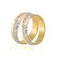 Par De Aliança Casamento De Ouro 18k Bicolor Trabalhada De 5,0mm