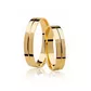 Par De Aliança Casamento De Ouro 18k Quadrada com Friso 4mm