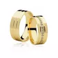 Par De Aliança Casamento De Ouro 18k Quadrada Solest De 7,0mm Com Diamante