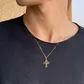Pingente De Ouro 18k Cruz Bicolor 