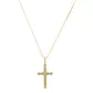 Pingente De Ouro 18k Cruz Bicolor Pequeno De 1mm