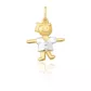 Pingente De Ouro 18k Menina 16mm
