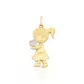 Pingente De Ouro 18k Menina Com Coração