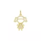 Pingente De Ouro 18k Menina Vestido Zircônias Bancas