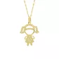 Pingente De Ouro 18k Menina Vestido Zircônias Bancas