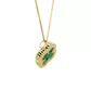 Pingente De Ouro 18k Trevo Verde Com Zircônias 