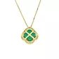 Pingente De Ouro 18k Trevo Verde Com Zircônias 