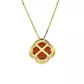 Pingente De Ouro 18k Trevo Vermelho Com Zircônias