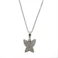 Pingente De Ouro Branco 18k Borboleta Com Diamantes