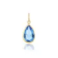Pingente Ponto De Luz De Ouro 18k Gota Azul Clara De 7mm