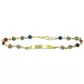 Pulseira De Ouro 18k Com 16cm Chapinha e Zircônias Coloridas De 3,2mm