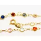 Pulseira De Ouro 18k Com Zircônias Coloridas De 3,0mm Com 13cm