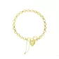 Pulseira De Ouro 18k Elo Português Com Fecho De Coração De 3,5mm Com 17cm
