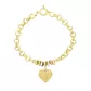 Pulseira De Ouro 18k Elo Português e Coração Com 19cm