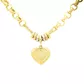 Pulseira De Ouro 18k Elo Português e Coração Com 19cm