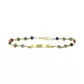 Pulseira Infantil De Ouro 18k Cartie Com Pedras Coloridas De 3,2mm Com 14,5cm