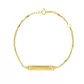 Pulseira Infantil De Ouro 18k Singapura De Placa Com Chapinha De 16cm