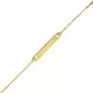 Pulseira Infantil De Ouro 18k Singapura De Placa Com Chapinha De 16cm