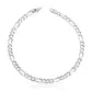 Pulseira De Prata 925 Groumet 3x1 De 4,3mm Com 21cm