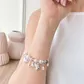 Pulseira De Prata 925 Berloques Coração Com 17Cm