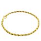 Pulseira De Ouro 18k Corda Tricolor De 3mm Com 17cm 