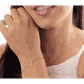 Pulseira De Ouro 18k Elo Português com Coração com Zircônia 