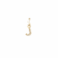 Pingente de Ouro 18k Letra J Com Zircônias