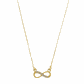 Corrente De Ouro 18k Veneziana de 0,5mm Com 45cm Pingente Infinito