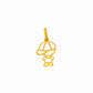 Pingente De Ouro 18k Menino Com Boné De 12mm