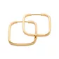Brinco De Ouro 18k Argola Quadrada plus G