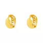 Brinco De Ouro 18k Meia argola trabalhada com flor
