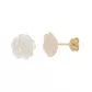 Brinco De Ouro 18k Flor De Madre Pérola 8mm