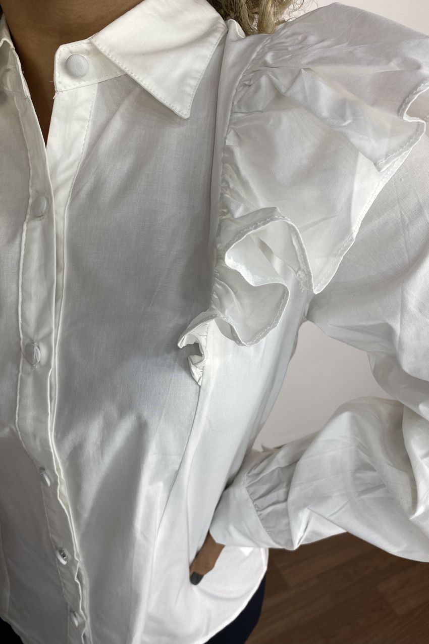 Camisa Bordado Branca - Oba Fashion