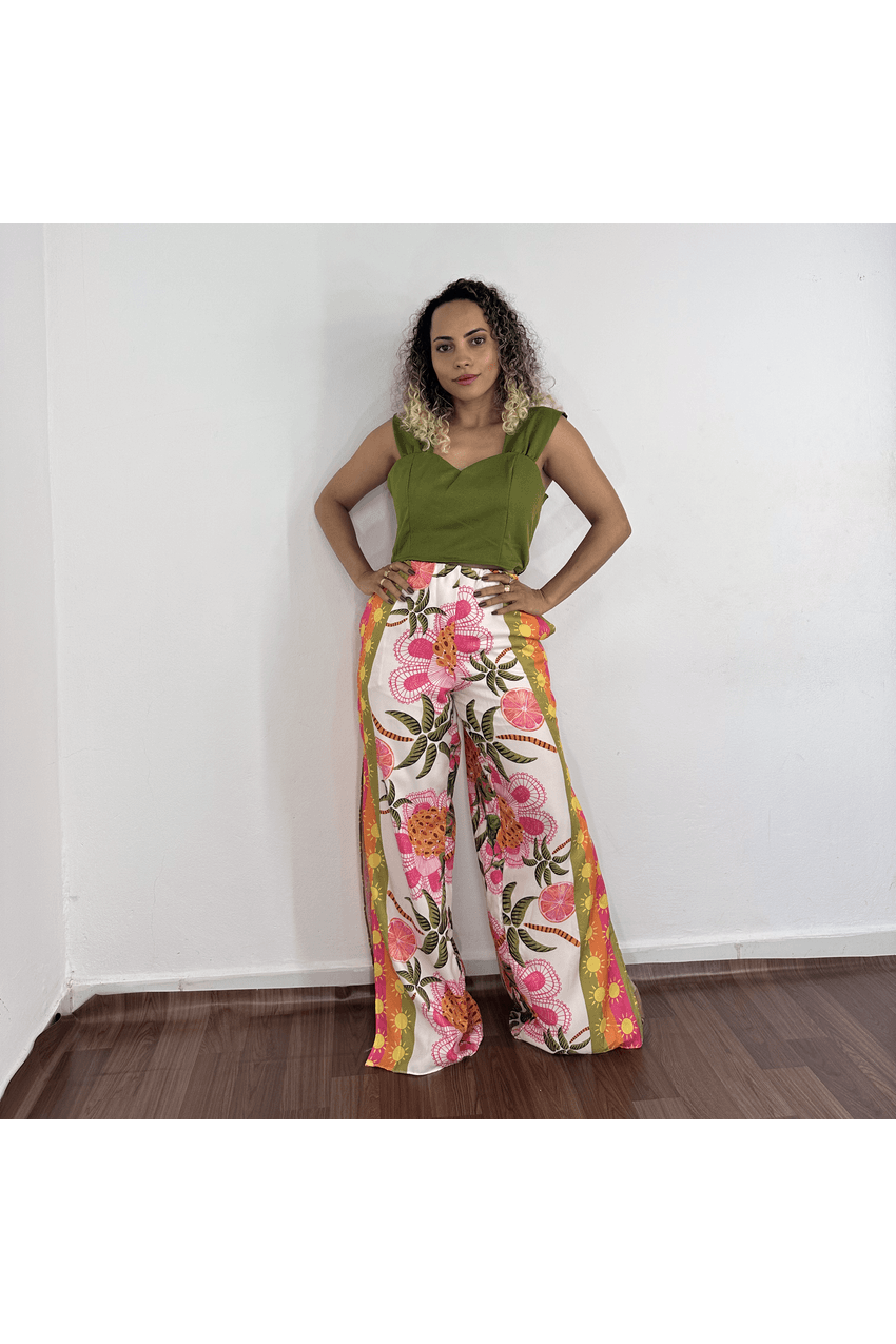 Conjunto Pantalona Rafaela Verde - Oba Fashion