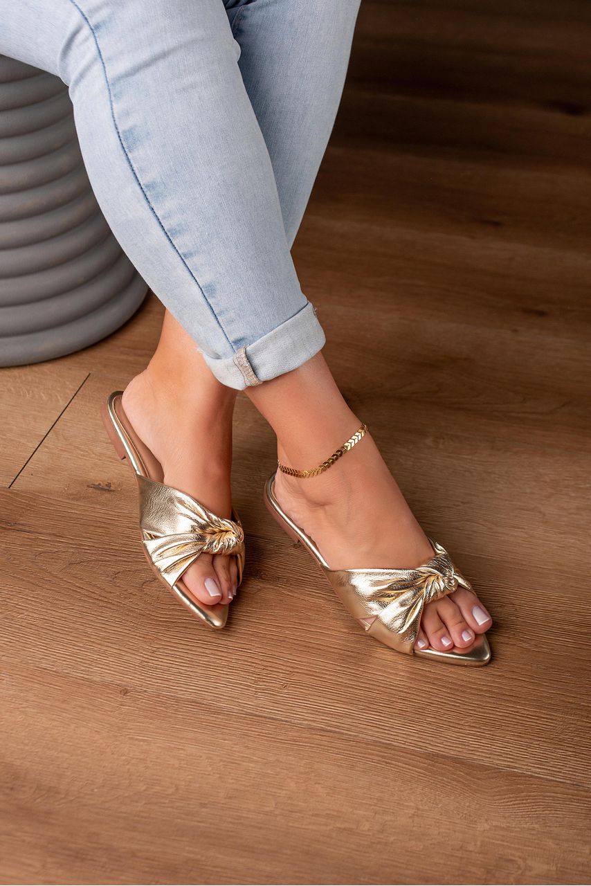 SANDÁLIA FLAT NÓ _1019 - OURO - CATALOGO DE MODELOS