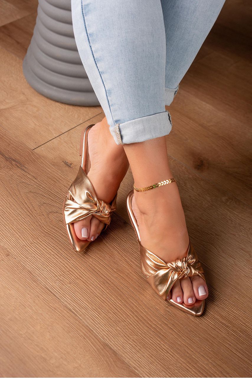 SANDÁLIA FLAT NÓ _1019 - ROSE GOLD - CATALOGO DE MODELOS
