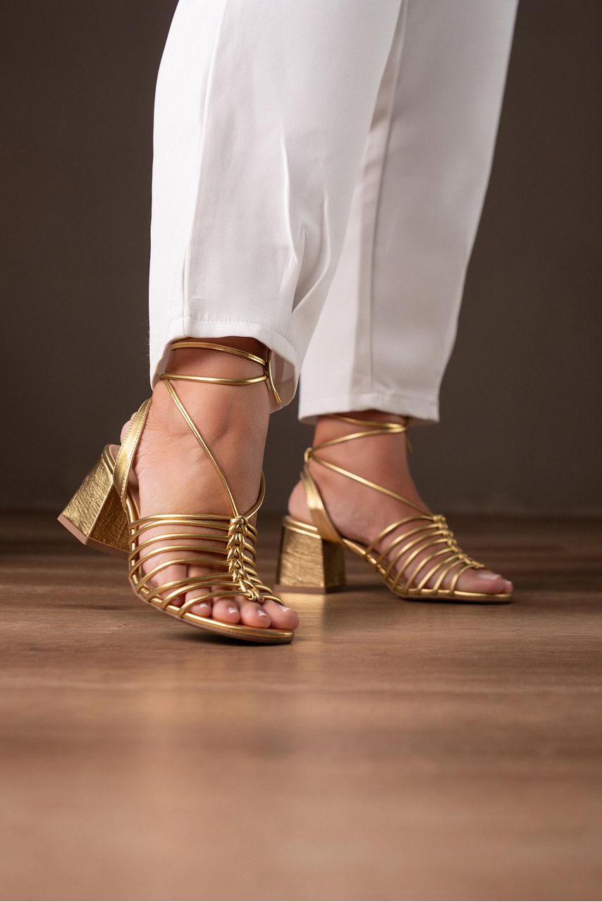 Sandália Salto Croco Tiras Minimalistas FESTA 6 cm... - CATALOGO DE MODELOS