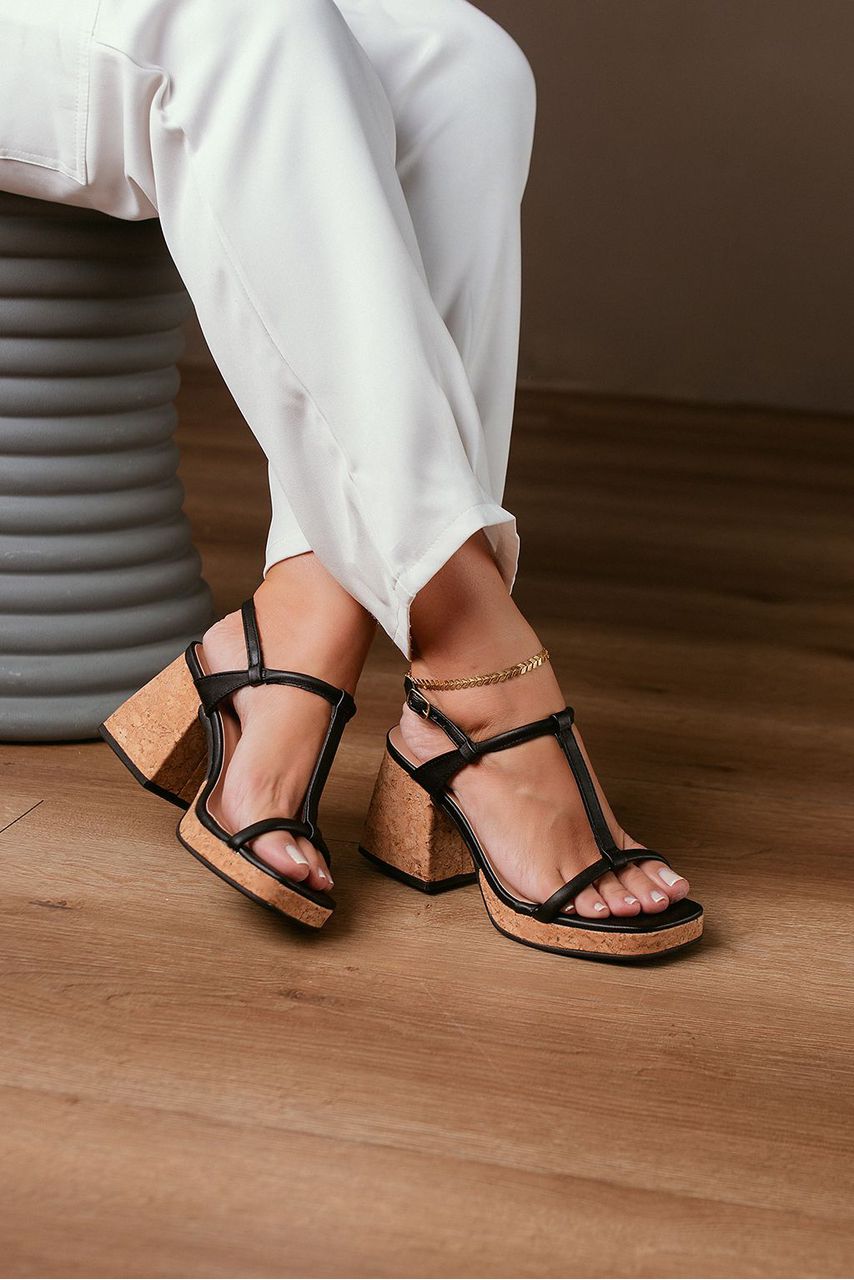 Sandália Meia Pata Tira T Salto Cortiça 8 cm_219- ... - CATALOGO DE MODELOS