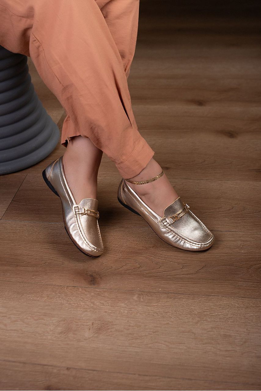 Mocassim Luxo Em Couro Legítimo Fivela_300- Ouro - CATALOGO DE MODELOS