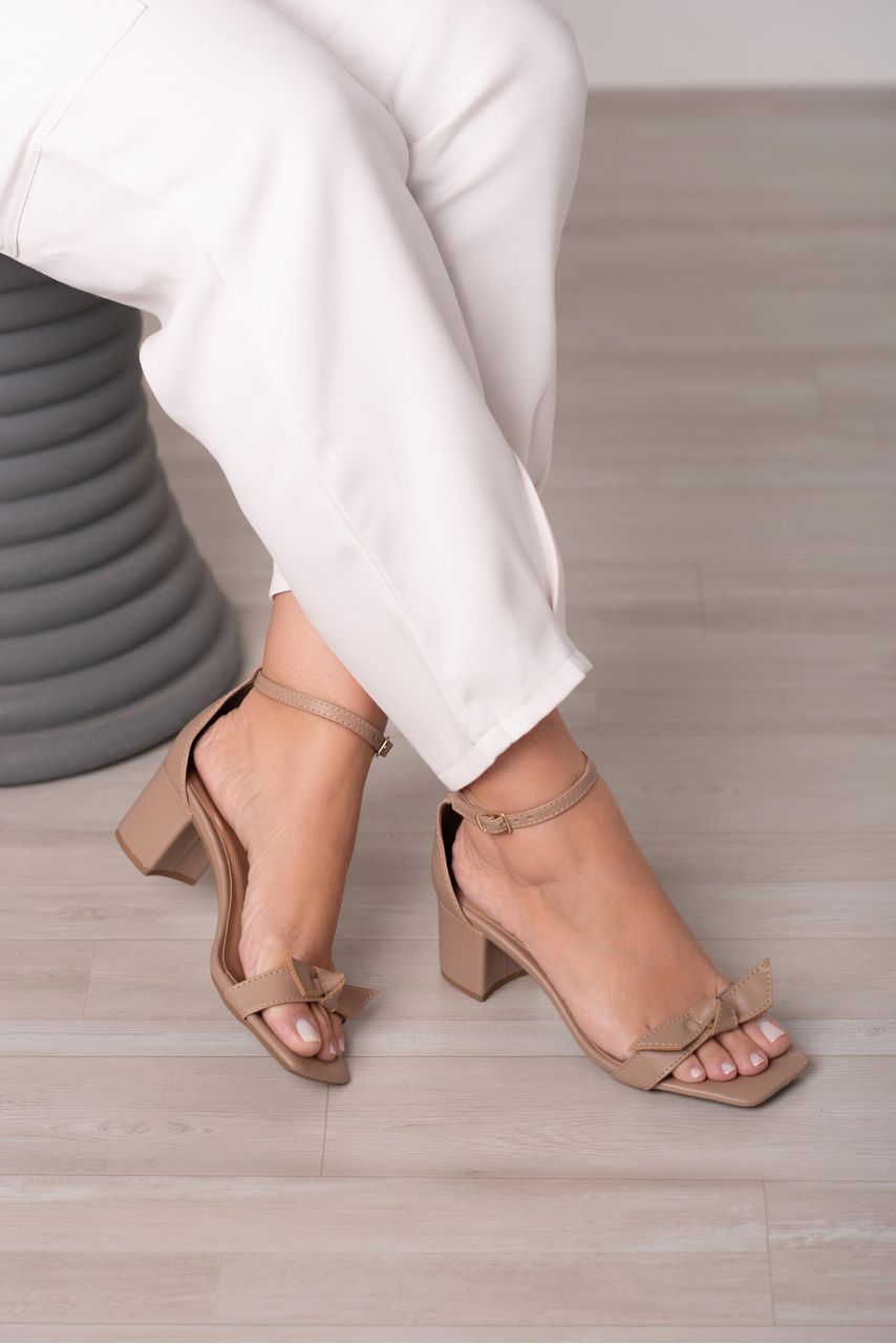 Sandália Salto Bloco Lacinho 5 cm_3015- Cinza - CATALOGO DE MODELOS