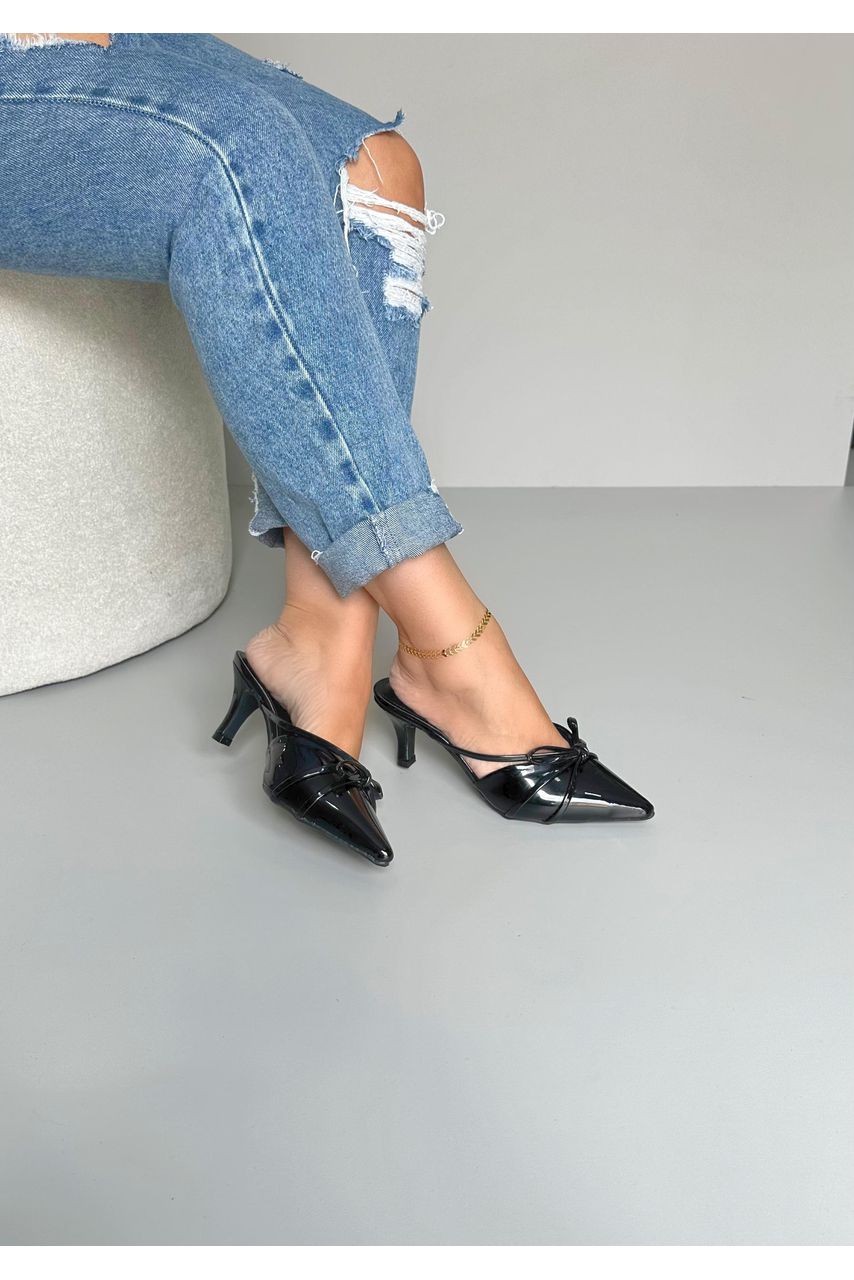Scarpin Mule Verniz 7cm_3066- Preto - CATALOGO DE MODELOS